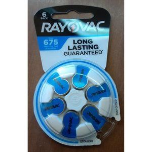 Rayovac 675 Hearing Aid Batteries 6pack NEW